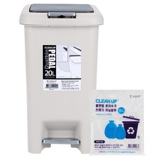 클린업 페달 휴지통 20L + 샤바스 분리수거 비닐봉투 30L 20p