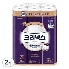 크리넥스 3겹 데코 앤 소프트 와이드 화장지, 33m, 24개입, 2개