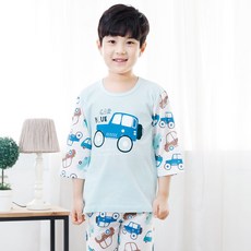 키즈라인 남아용 블루카 7부 자카드 실내복 상하세트 리뷰후기