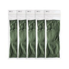 생활공작소 라텍스 고무장갑 양손세트 일반형 딥그린 중(M) 5개
