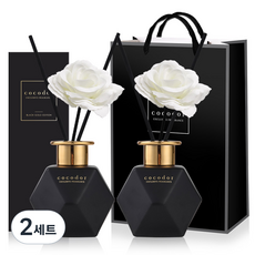 2024년 최고의상품  실내디퓨저 Best5_코코도르 블랙골드 에디션 디퓨저 200ml x 2개 + 비누꽃 스틱 2개, 리틀포레스트, 400ml, 2세트