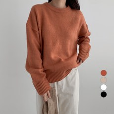 바블링브룩 여성용 라이크 루즈핏 라운드넥 니트