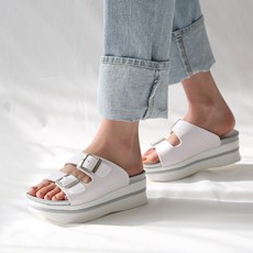 단골언니 여성용 버클 투스트랩 통굽 슬리퍼 리밋