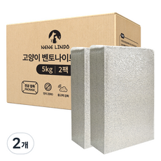 네네린도 벤토나이트 응고형 고양이 모래, 10kg, 2개, 무향