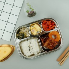 베이직 리빙 스텐 5구 다이어트식판_대 리뷰 후기