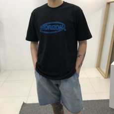 남자 레귤러핏 검정 반팔티 라이즌 레터링 프린팅 5부 여름 면 댄디 캐주얼 미니멀 룩 리뷰후기