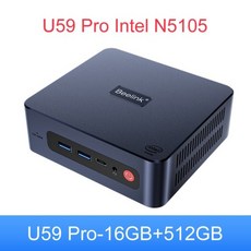 Beelink U59 프로 미니 PC 윈도우11 N5105 DD, 16GB 512GB, 220V