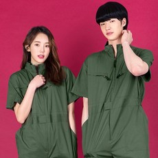 탑건점프슈트 카키 반팔 점프수트 반티 공군 컨셉 의상 체육대회 반티사이트 ST629B