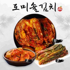 도미솔 맛있는 포기 김치 5kg+미나리들어간석박지2kg+갓김치 2kg(총 9kg), 상세 설명 참조, 단일옵션