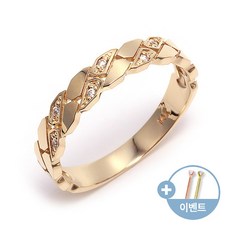 14K 반지 심플 사선 스톤체인 큐빅 반지 RCW14065