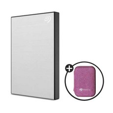 씨게이트 외장하드 2TB 2테라 원터치 외장 HDD USB 맥북 컴퓨터 저장장치 데이터복구 (5) 핑크파우치 02.실버