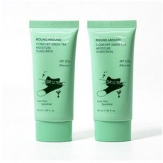 라운드어라운드 선크림 컴포트 그린티 수분 50ml+50ml, 2개