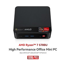 미니 PC 초소형 가정용 Beelink SER5 MAX AMD Ryzen 7 5800H 5700U 5500U 윈도우 11 DDR4 16GB 500GB WIFI6 데스크탑 게임용 컴, 34.AMD Ryzen 7 5700U+16GB 1TB+