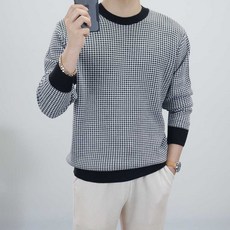 로코비전 울 하운드 스웨터 남자 라운드 긴팔 오버핏 니트