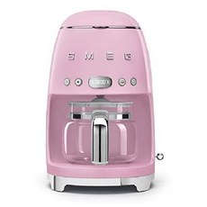 Smeg 스메그 드립 커피 메이커 머신 레트로스타일 커피머신, 분홍색