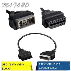 자동차스캐너 차량진단기 OBD2 비머코드 닛산 14 핀 케이블 OBD II 진
