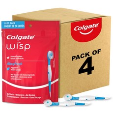 Colgate 맥스 프레시 일회용 미니 칫솔 페퍼민트 24개 4팩, 4세트, 24개입