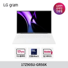 LG 그램17 17Z90SU-GR56K 가벼운 노트북 Ultra5 8GB 256GB WIN11, WIN11 Home, 16GB, 스노우화이트