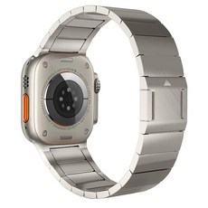 업그레이드 마그네틱 버클 링크 애플 워치 49mm 밴드 8 7 45mm 44mm 조정 가능한 스테인레스 스틸 팔찌 iWatch 4 42mm, Titanium color, Ultra 49MM, 8.Titanium 색상+Ultra 49MM