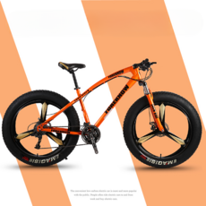 팻자전거 광폭타이어 큰바퀴자전거 산악용 자전거 MTB 산악 산악자전거, 7단, 20인치, I 오렌지 3휠