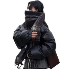 여성 초경량 데일리 럭셔리 하이넥 크롭 유광 오버핏 숏패딩 점퍼