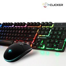 지클릭커 게이밍 유선 키보드 마우스 세트, G3 Rainbow(키보드), GM-M250(마우스), 혼합색상, 일반형