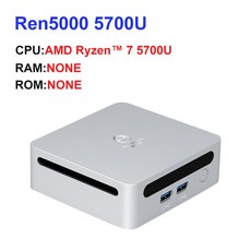 미니데스크탑 게임컴퓨터 GenMachine 미니 PC Ren5000 5700U AMD Ryzen7 CPU 지원 Windows 10/11 DDR4 3200MHz WiFi6 NUC M, 04 EU, 01 NONE_04 EU
