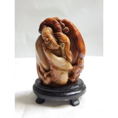 단초마을 산수옥조각 옥쇄도장 높이11cm 무게376g
