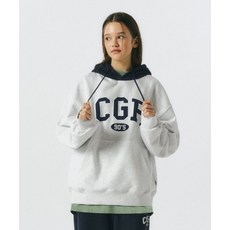 코드그라피 90S CGP 믹스 배색 후드 멜란지그레이
