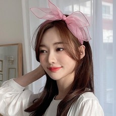 쉬폰 왕리본 공주 헤어밴드 귀여운 여자 명품 와이어 예쁜 여성 얇은 핸드메이드 머리띠 리뷰후기