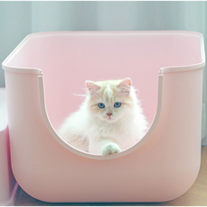 가또페로 냥변기 오픈형 고양이 화장실, 베이비핑크