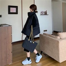 패딩 조끼 여 숏기장 차이나 가을 코디 한국판 루즈핏 베스트 코트 겨울