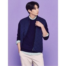 Green Beanpole 빈폴맨 BP BCycle 네이비 저지 다이아 퀼팅 양모 경량 패딩 조끼 BC2941N31R 430879