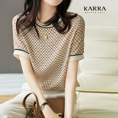 이번주 마지막할인  블라우스 가성비 상품_카라 KARRA 클로버배색블라우스 A3F0846