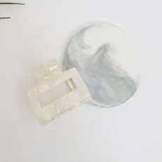 프랑스핀 피 마블 직사각 스퀘어 반머리 올림머리 헤어집게핀