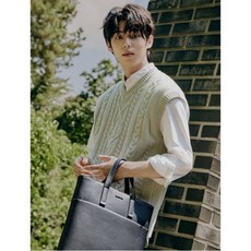 빈폴맨 라이트 그린 변형 케이블 니트 양모 경량 패딩 조끼 BC2851A05L 430935