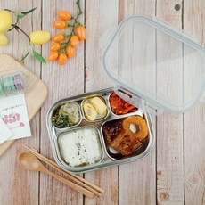 베이직 리빙 스텐 식판도시락 그레이패킹 리뷰 후기