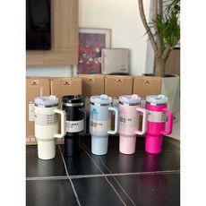 스탠리 퀜처 1.18L h2.0플로우스테이트텀블러 스타벅스트렌타 얼음이녹지않는텀블러, 핑크1L