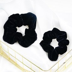 블랙 벨벳 곱창머리끈 검정헤어끈 슈슈 스크런치 2개1세트 리뷰후기