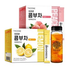 더존건강 더조은 콤부차 레몬 복숭아 30포 각1박스2박스 전용보틀 리뷰후기