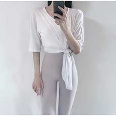 로라벨 밀키 7부 필라테스복 요가복 커버업 운동복 리뷰후기