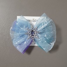 제이앤루시 엘사 눈꽃 쉬폰리본 여아머리핀 유아 아동 헤어핀