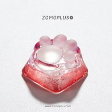 ZOMO 공식 정품 오리지널 디자인 고양이발 키캡 기계식 키보드 ABS 실리콘 메탈, 기본, 크리스마스 레드 3D 투명 고양이발