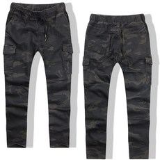 카키브라운 S-4XL 남자 카모 밴딩 카고바지 남성 작업복 바지 면 스판 밀리터리 팬츠 빅사이즈 리뷰후기