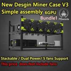 이더리움 채굴기 비트코인 채굴장 가정용 채굴부품 VEDDHA-6 GPU 마이닝 리그 알루미늄 스택 가능 오픈 에, 02 bundle1