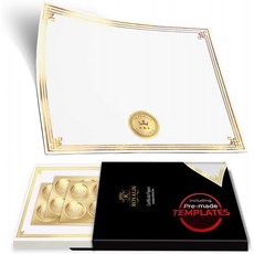 100개의 프로페셔널 어워드 인증서 용지 8511에 씰 골드 포일 테두리 블랭크 리뷰 후기