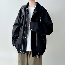 아메리칸 더블 집업 터틀넥 자켓 남렌디 루즈핏 캐주얼점퍼 W