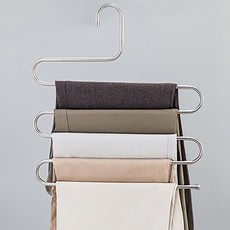 신박한정리 5단바지걸이 틈새활용 논슬립 미끄럼방지 철제 다이소 행거 스텐 바지옷걸이