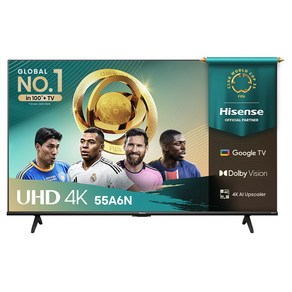 HISENSE 4K UHD LED 스마트TV 55A6N, 139cm(55인치), 스탠드형, 방문설치