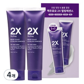 비바스 맥주효모 2X 스타일링 컬링 헤어에센스, 150ml, 4개